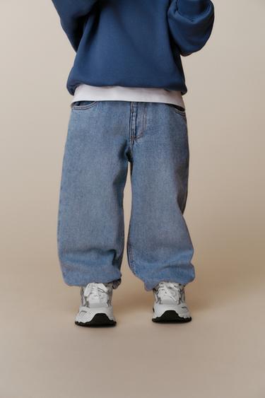 BAGGY DENIM TROUSERS - Mid-blue by Zara