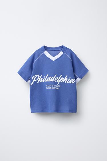 76EARS NBA © PRINT T-SHIRT - Blue by Zara - Image 0