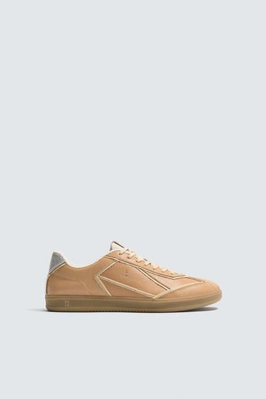 SR_A LEATHER TRAINERS - Sand Brown by Zara