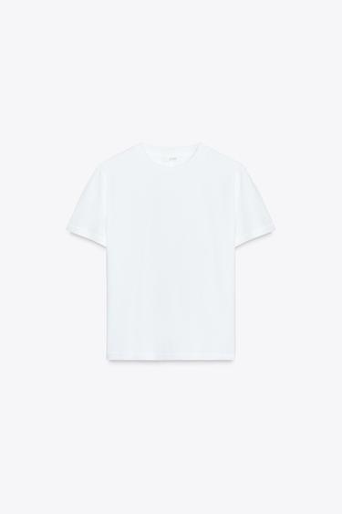 MERCERISED COTTON T-SHIRT - White by Zara