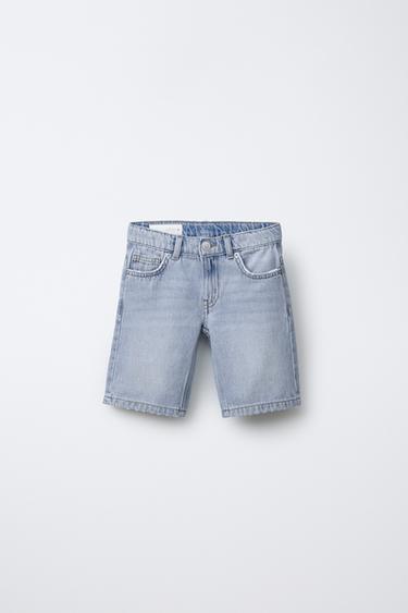 ORIGINAL FIT DENIM BERMUDA SHORTS - Light blue by Zara
