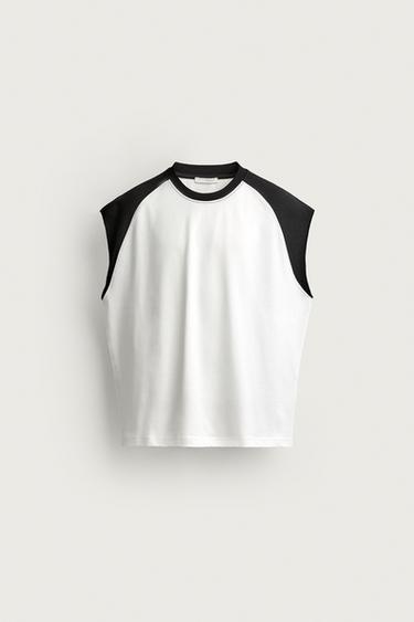 COLOUR BLOCK TANK TOP - White by Zara