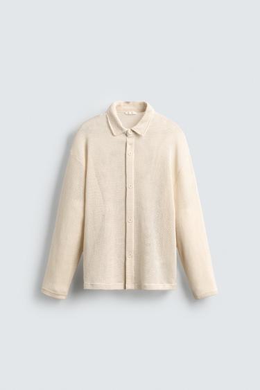 OPEN WEAVE SHIRT - Bone by Zara - Image 0