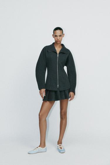 FITTED JACKET WITH BALLOON SLEEVES - Grey by Zara - Image 0