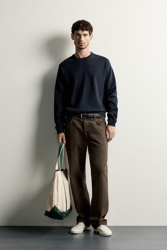 TEXTURED COTTON JUMPER - Navy blue by Zara - Image 0