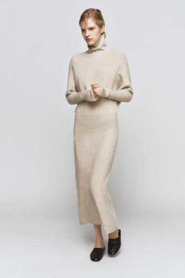 BATWING SLEEVE KNIT DRESS - Sand / Marl by Zara