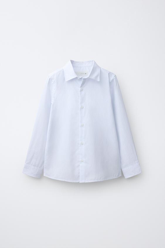 STRIPED SUIT SHIRT - Sky blue by Zara - Image 0