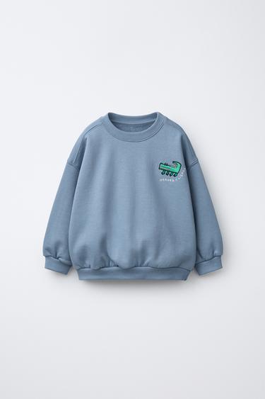 ANIMAL EMBROIDERY SWEATSHIRT - Mid-blue by Zara