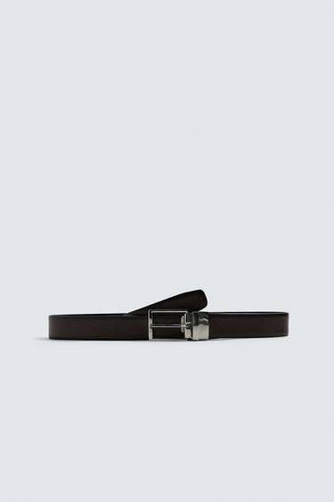 REVERSIBLE LEATHER BELT - Brown by Zara