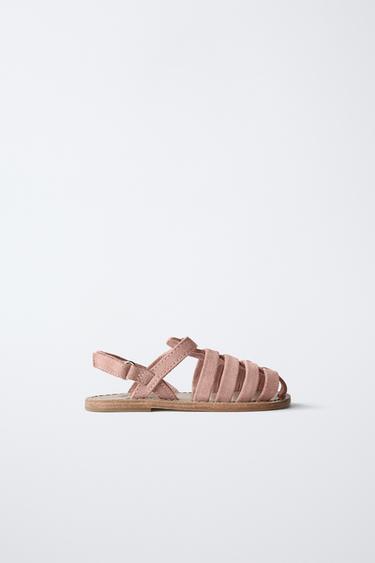 LEATHER CAGE SANDALS - Pink by Zara - Image 0