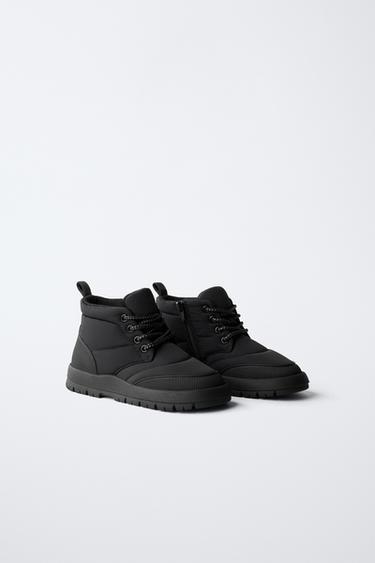 WATER REPELLENT NYLON BOOTS - Black by Zara