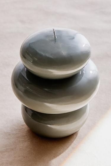 STONE DESIGN CANDLE - Light blue by Zara