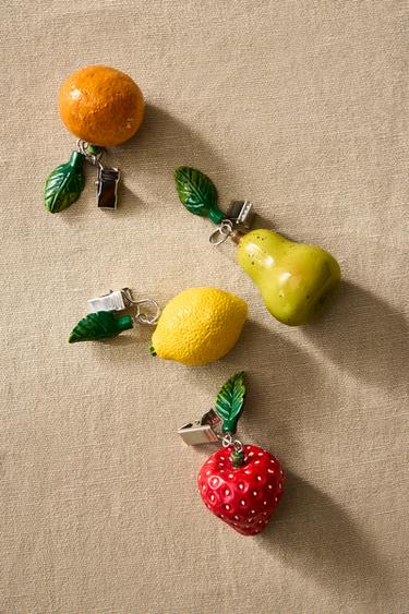 PACK OF FRUIT-SHAPED TABLECLOTH PEGS (PACK OF 4) - Yellow by Zara
