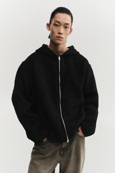 FAUX FUR HOODED OVERSHIRT - Black by Zara