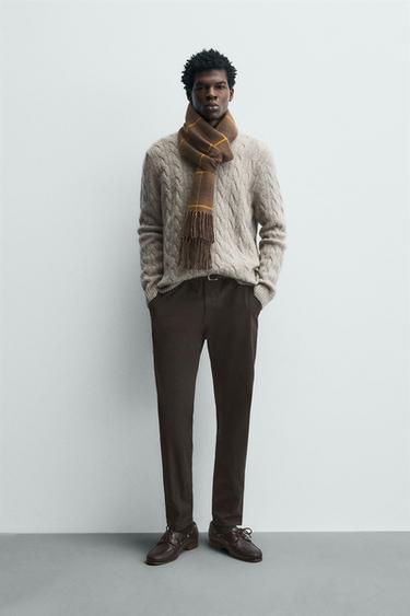 SKINNY FIT CHINO TROUSERS - Brown by Zara