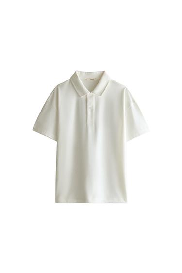 COTTON JERSEY BEACH POLO SHIRT - Oyster-white by Zara