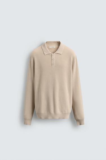 PURL KNIT POLO SHIRT - Ecru by Zara