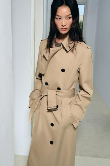 WATER REPELLENT DOUBLE-BREASTED TRENCH COAT ZW COLLECTION - Light camel by Zara