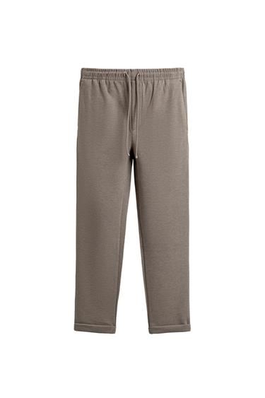 EASY CARE JOGGER WAIST TROUSERS - Tan marl by Zara