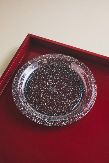 CHILDREN'S GLITTER TRITAN™ PLATE WITH STARS - Blue by Zara