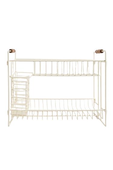 LACQUERED METAL DISH DRAINER - Cream by Zara