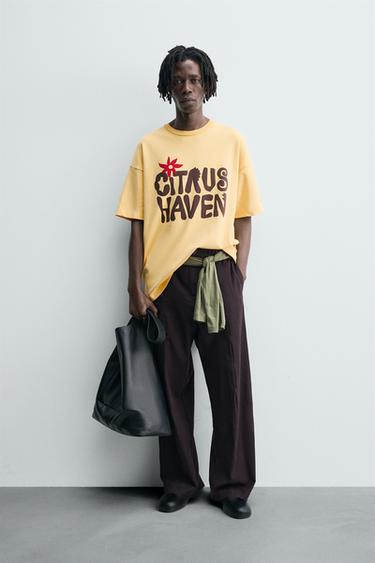 SLOGAN PRINT SWEATSHIRT - Dark yellow by Zara - Image 0