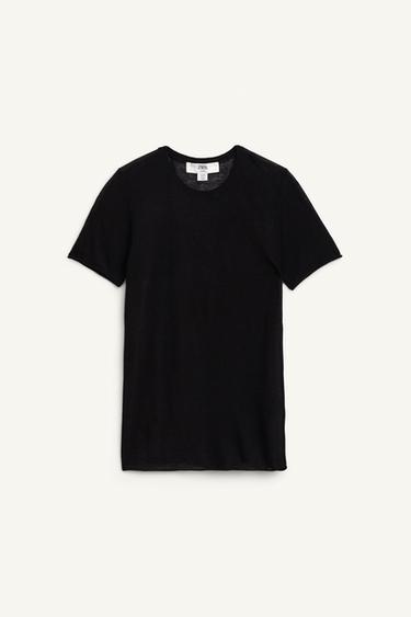 100% WOOL KNIT LIMITED EDITION TOP - Black by Zara