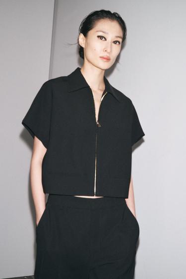ZW COLLECTION CROPPED JACKET - Black by Zara