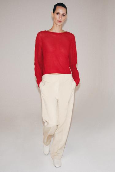 RUSTIC OPEN-KNIT JUMPER - Red by Zara