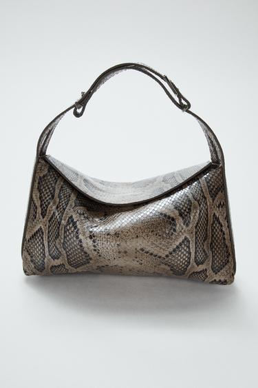 LEATHER ANIMAL PRINT HANDBAG - Snakeskin by Zara