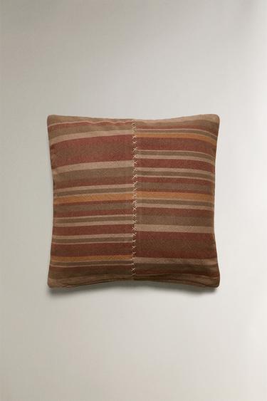 COTTON CUSHION COVER WITH MULTICOLOURED STRIPES - striped by Zara - Image 0