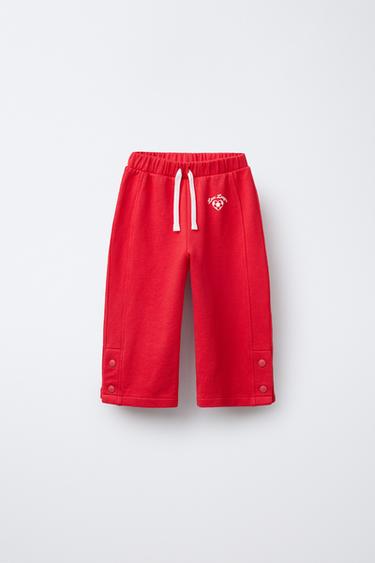 SPORTY TROUSERS WITH SNAP BUTTONS - Red / Coral by Zara - Image 0