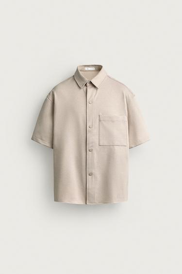 NON-IRON COMFORT OVERSHIRT - Light tan by Zara