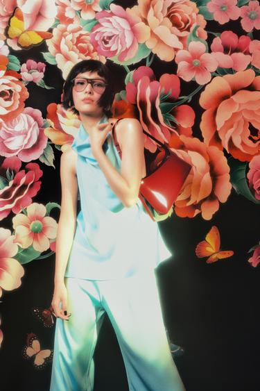 SATIN HALTER JUMPSUIT - Turquoise by Zara