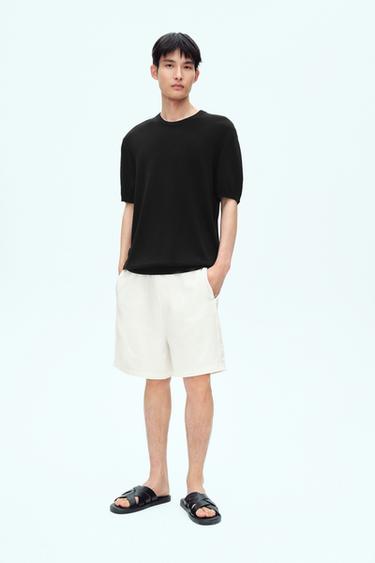 WASHED JOGGER BERMUDA SHORTS - Oyster-white by Zara