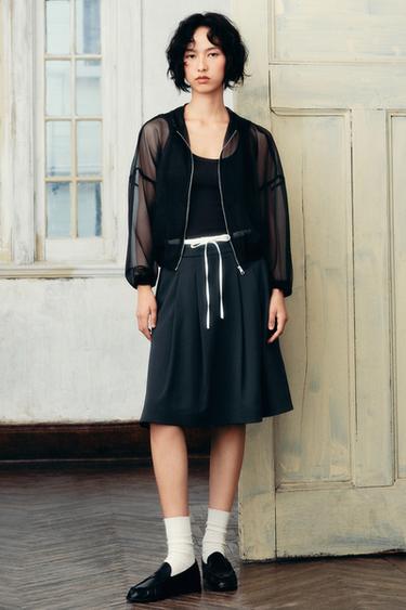 SEMI-TRANSPARENT HOODED JACKET - Black by Zara