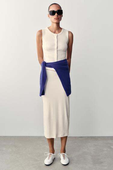 RIBBED VEST AND SKIRT SET - 028 by Zara