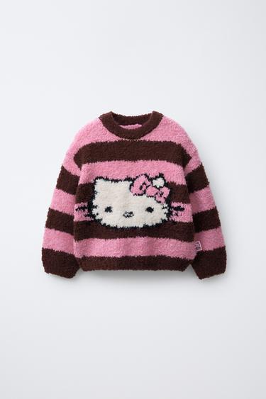 HELLO KITTY © SANRIO STRIPED KNIT SWEATER - Pink by Zara