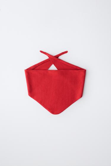 TRIANGULAR KNIT BANDANA - Red by Zara