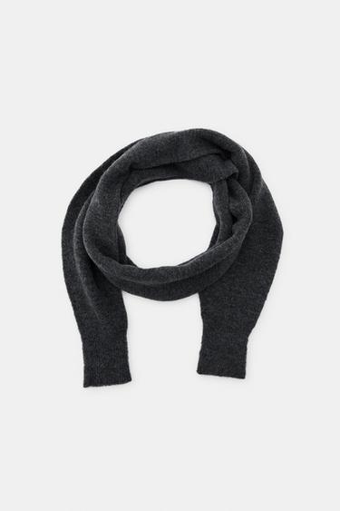 SCARF WITH SLEEVE EFFECT - Grey by Zara