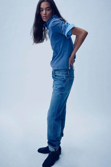 FADED RIPPED T-SHIRT - Blue by Zara - Image 0
