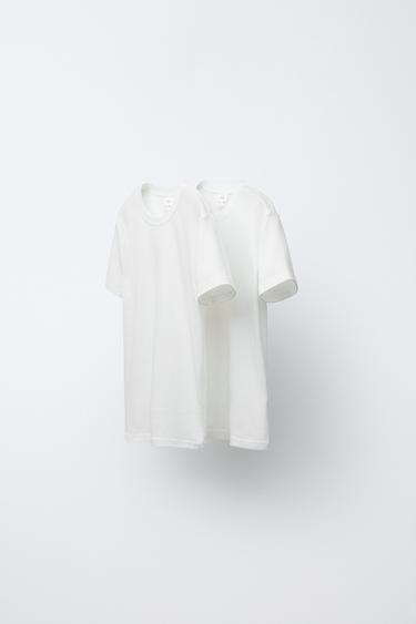 AGES 6-14 YEARS/ 2-PACK OF PLAIN SHORT SLEEVE T-SHIRTS - Oyster-white by Zara - Image 0