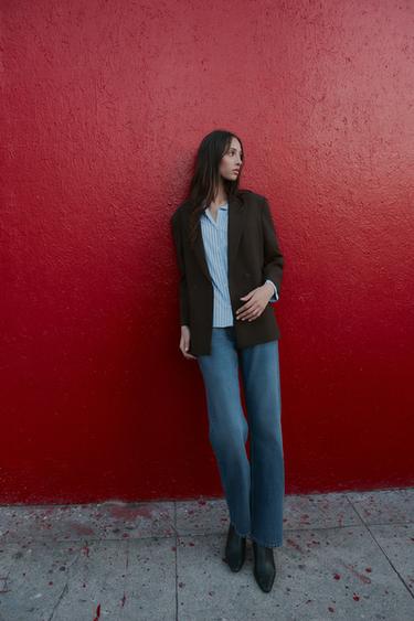 OVERSIZE DOUBLE-BREASTED BLAZER - Brown by Zara