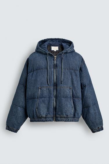 QUILTED DENIM JACKET - Mid-blue by Zara