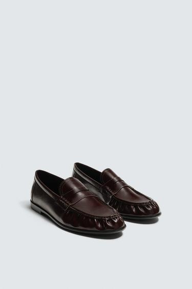 PENNY LOAFERS - Burgundy Red by Zara