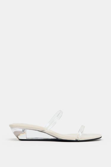 VINYL WEDGE SANDALS - Clear by Zara