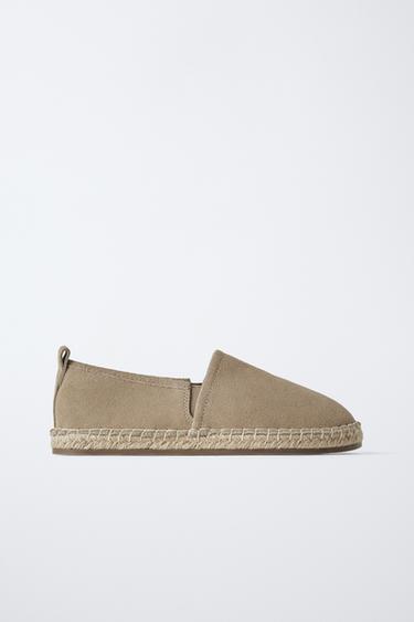 LEATHER ESPADRILLES - Grey by Zara