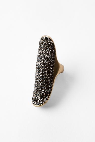 SHUTTLE GLITTER RING - Anthracite grey by Zara