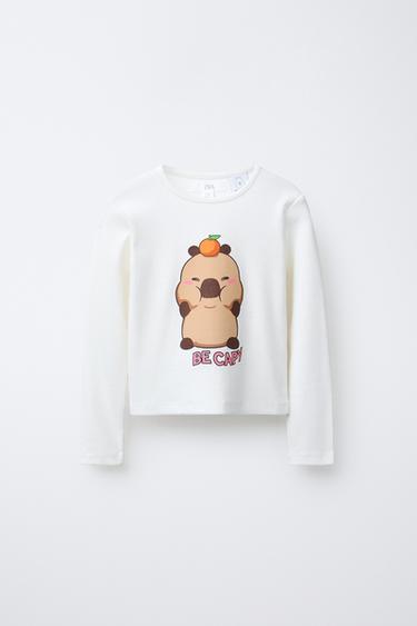 CAPYBARA CAPYFUN © RIBBED T-SHIRT - White by Zara