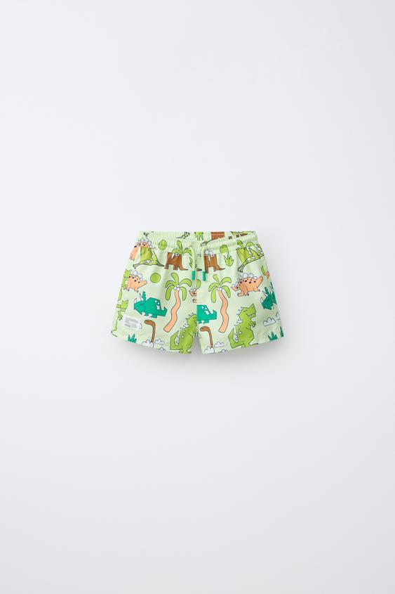 1-6 YEARS/ DINOSAUR SWIM SHORTS - Green by Zara - Image 0